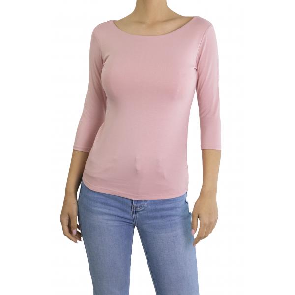 Maglia con scollo a barca con manica 3/4
